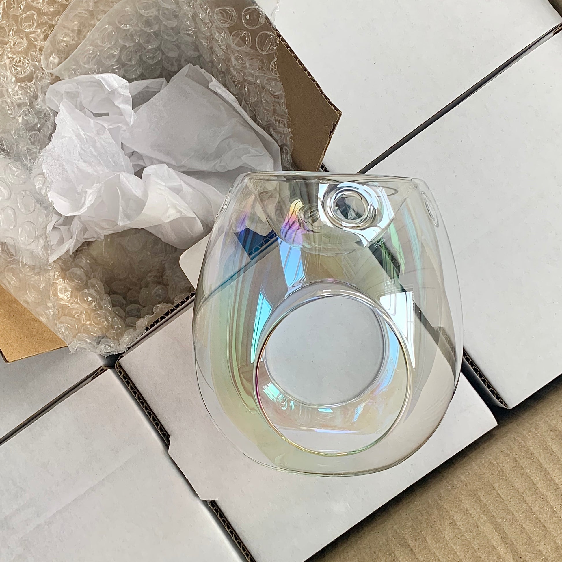 Pearl Glass Wax Melt Burner UK - Pink Pearl, Grey/Blue Pearl, Clear Pearl Glass Wax Burner - Pearly Scents - www.pearlyscents.com